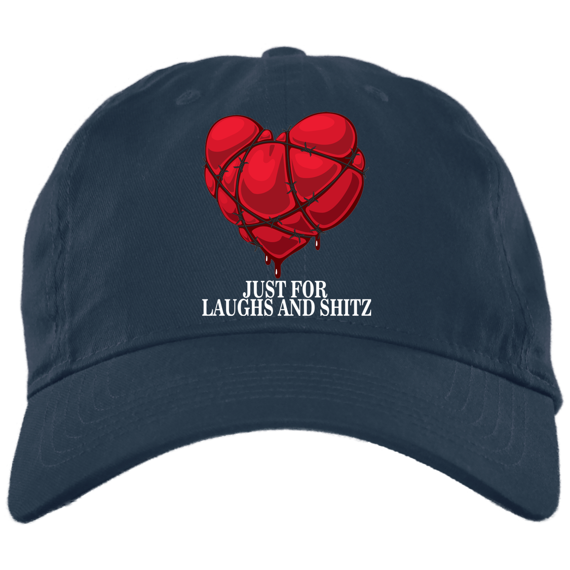 "MY BLOODY HEART" in white print Twill Unstructured Dad Cap