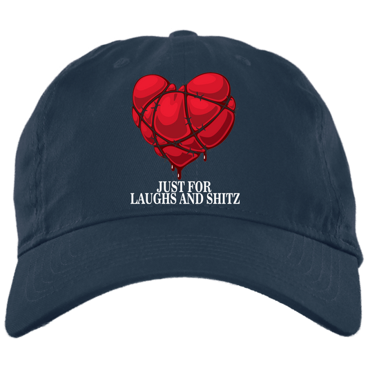 "MY BLOODY HEART" in white print Twill Unstructured Dad Cap