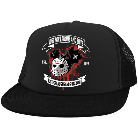 "MICKY MASK" with white banner Trucker Hat with Snapback