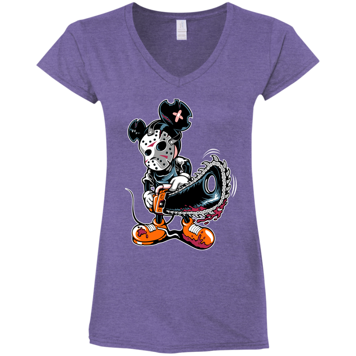 "MICKY PSYCHO" Ladies' Fitted Softstyle 4.5 oz V-Neck T-Shirt