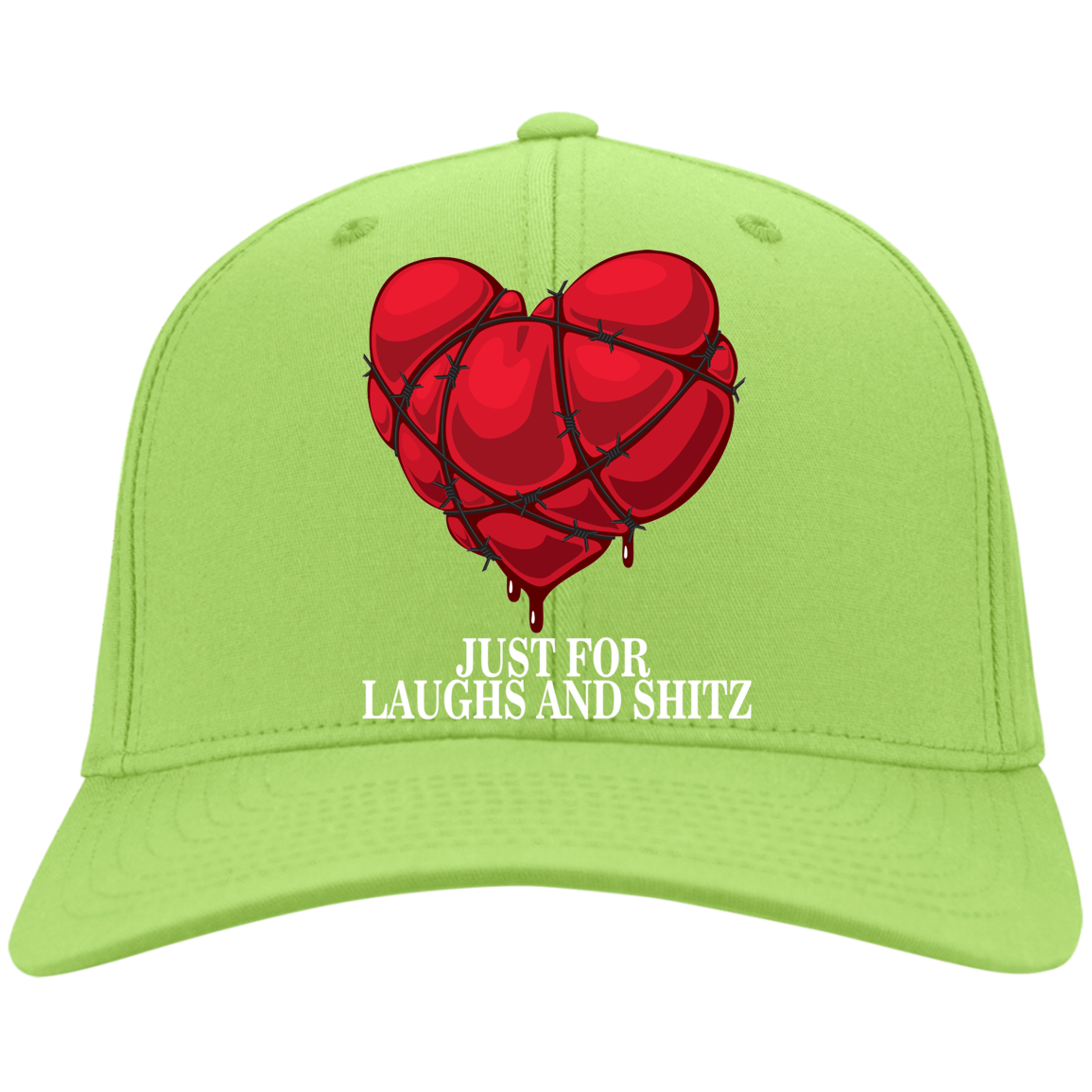 "MY BLOODY HEART" in white print Twill Cap