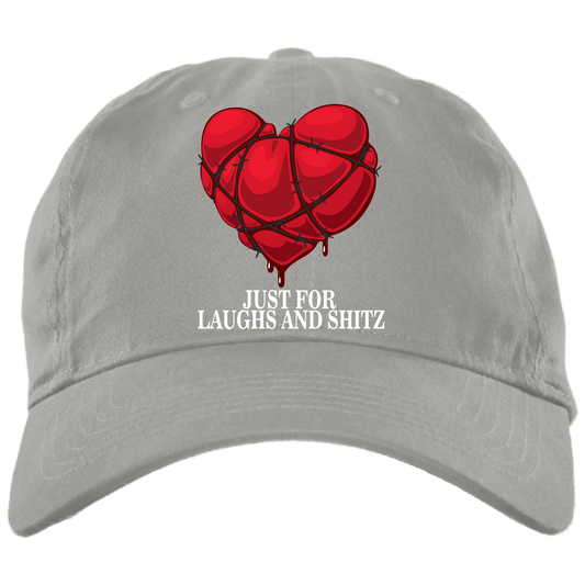 "MY BLOODY HEART" in white print Brushed Twill Unstructured Dad Cap