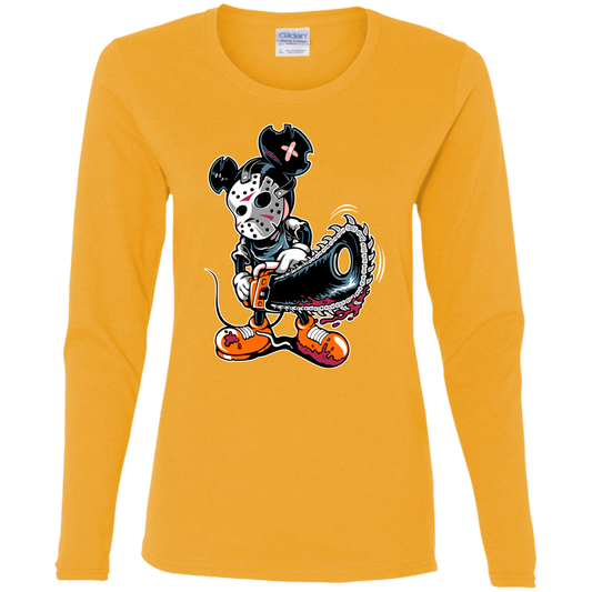 "MICKY PSYCHO" Ladies' Cotton LS T-Shirt