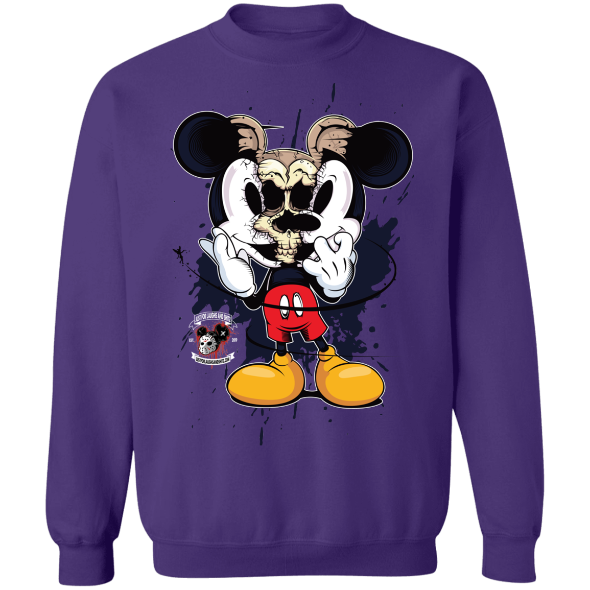 "SKULL MICKEY" Crewneck Pullover Sweatshirt  8 oz.