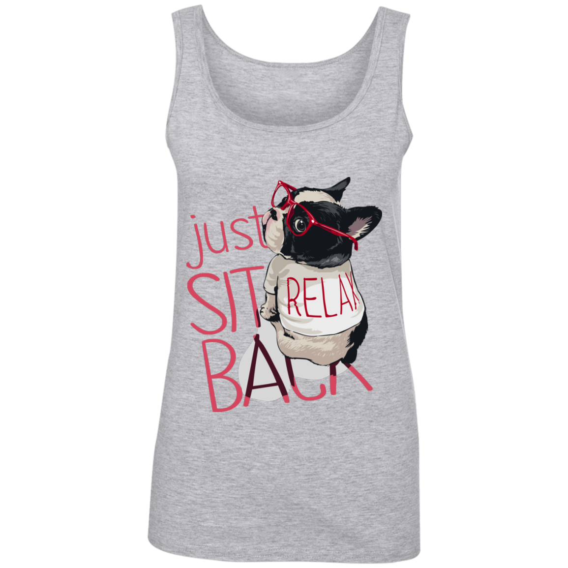 "RELAX" Ladies' 100% Ringspun Cotton Tank Top