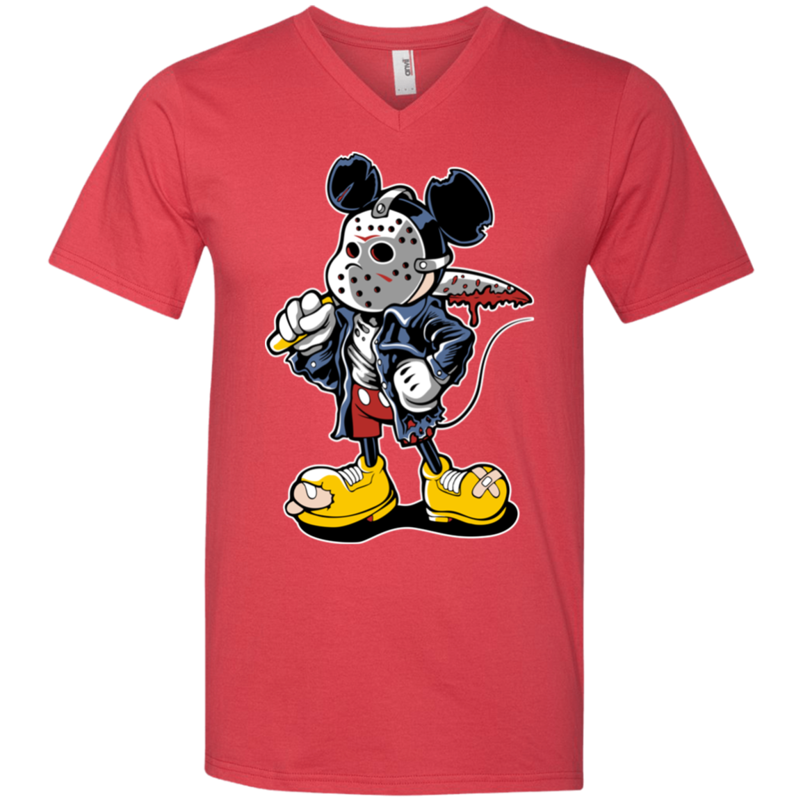 "MANIAC MICKY" Men's Printed V-Neck T-Shirt