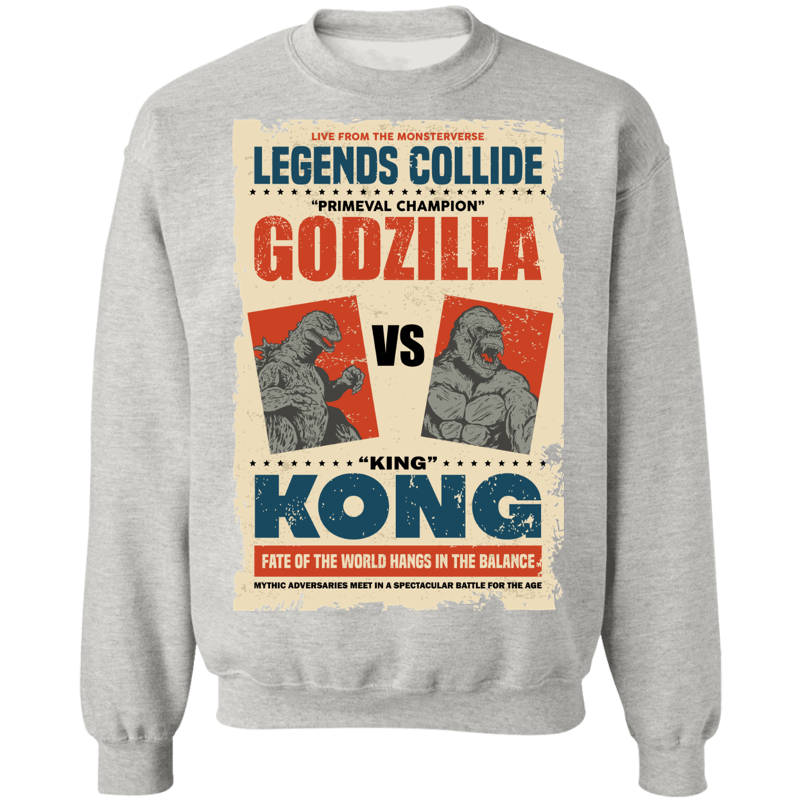 "GODZILLA VS KONG" Crewneck Pullover Sweatshirt  8 oz.