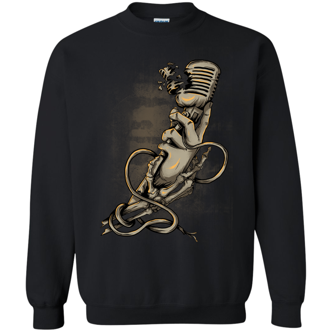 "MICROPHONE FIEND" Crewneck Pullover Sweatshirt  8 oz.