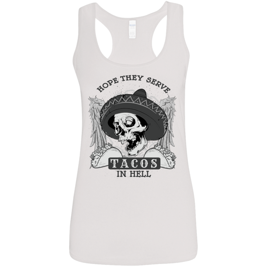 "TACOS IN HELL" Ladies' Softstyle Racerback Tank