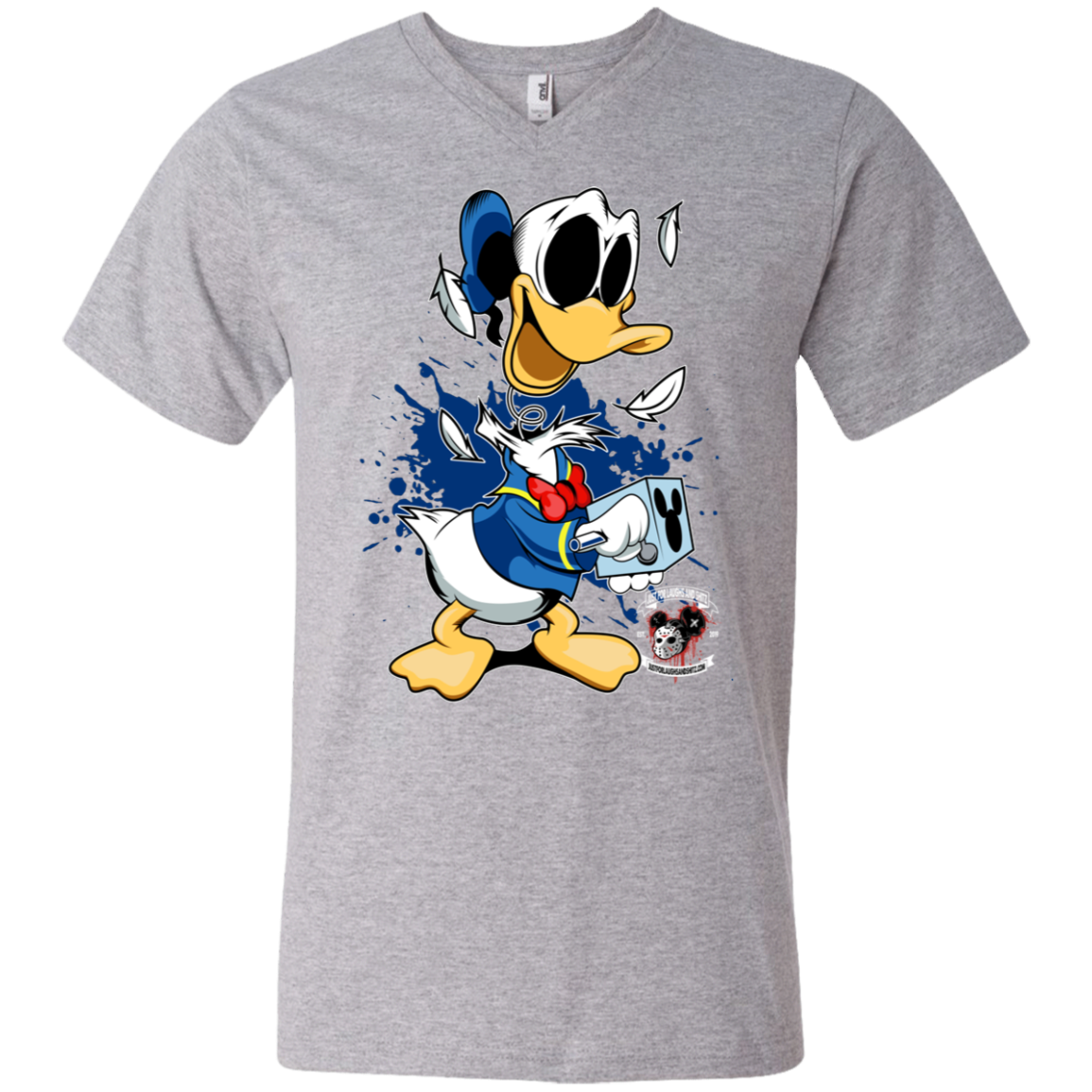 "DONALD IN A BOX" Men's Printed V-Neck T-Shirt