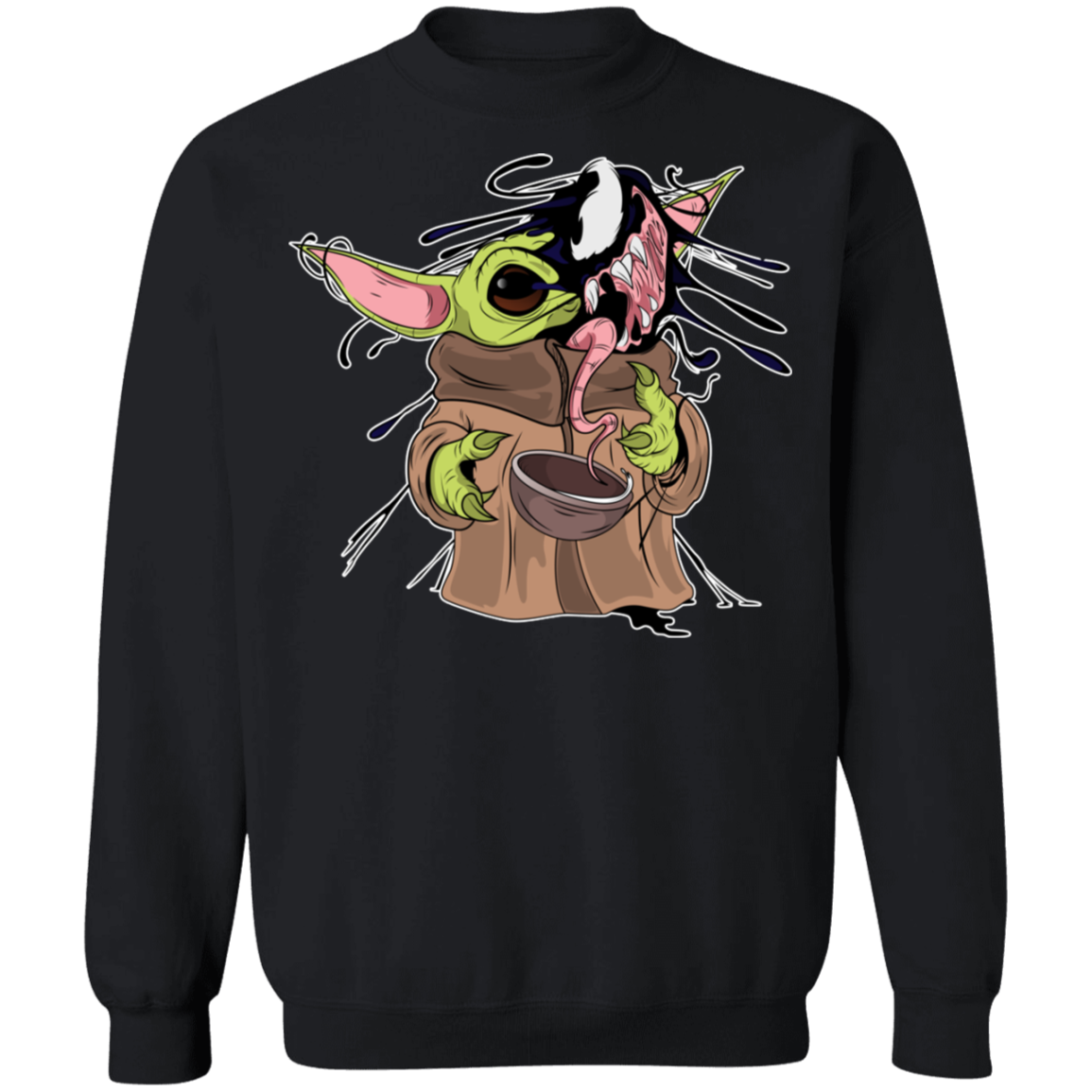 "BABY YODA VENOM" Crewneck Pullover Sweatshirt  8 oz.