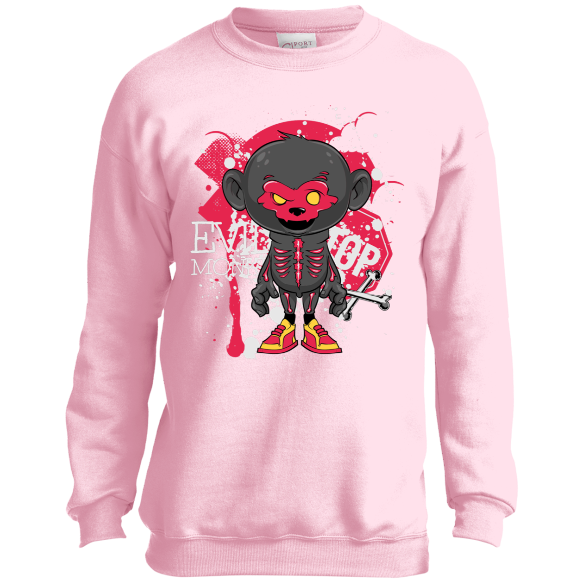 "EVIL MONKEY' Youth Crewneck Sweatshirt