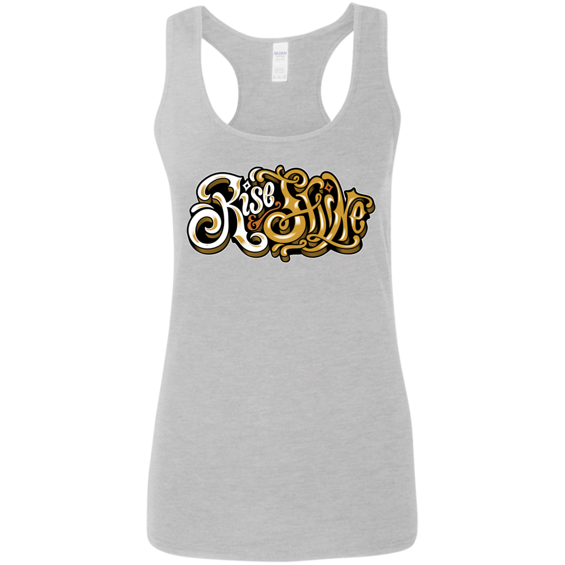 "RISE AND SHINE" Ladies' Softstyle Racerback Tank