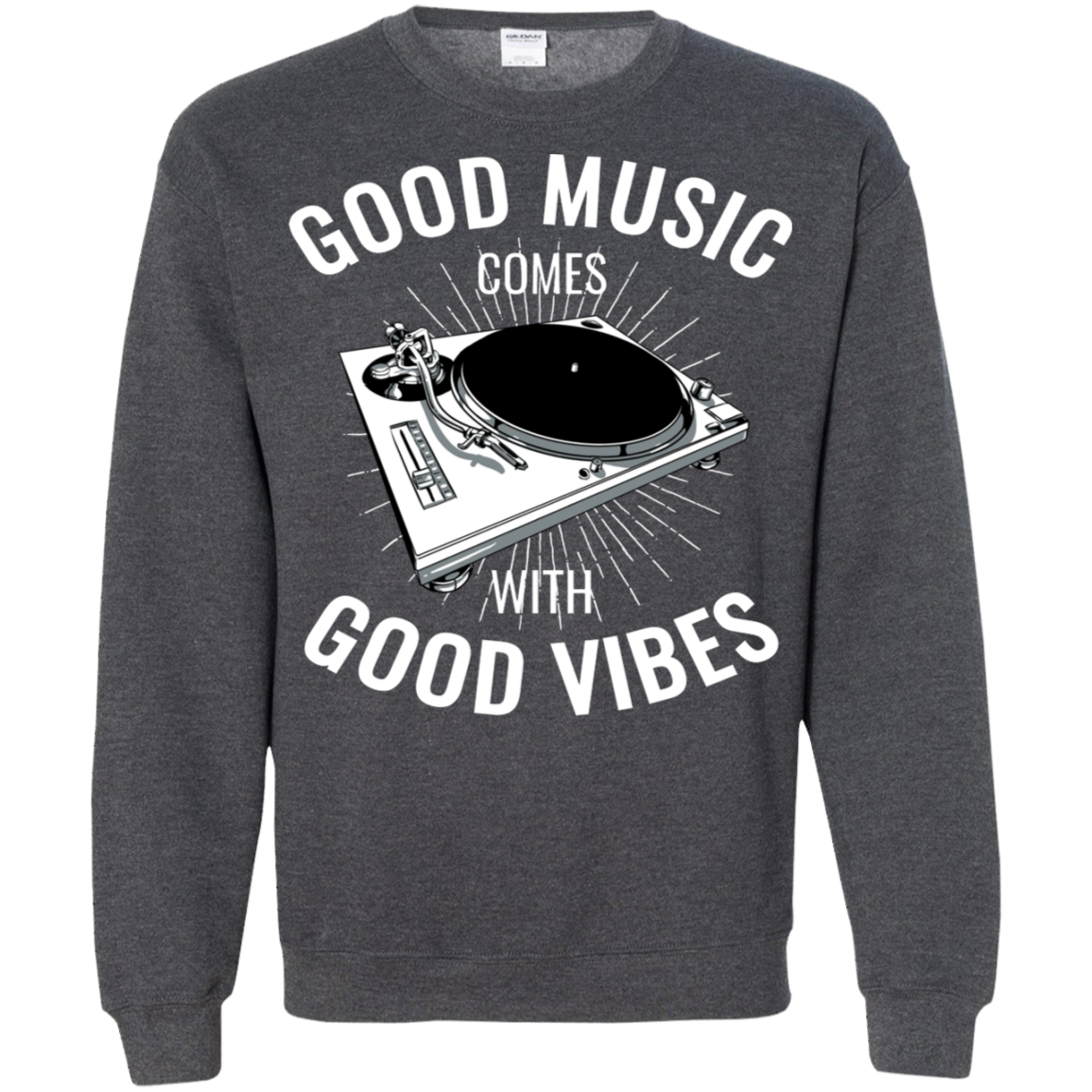 "GOOD VIBES" Crewneck Pullover Sweatshirt  8 oz.