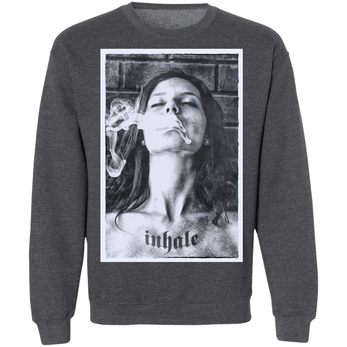 "INHALE" Crewneck Pullover Sweatshirt  8 oz.