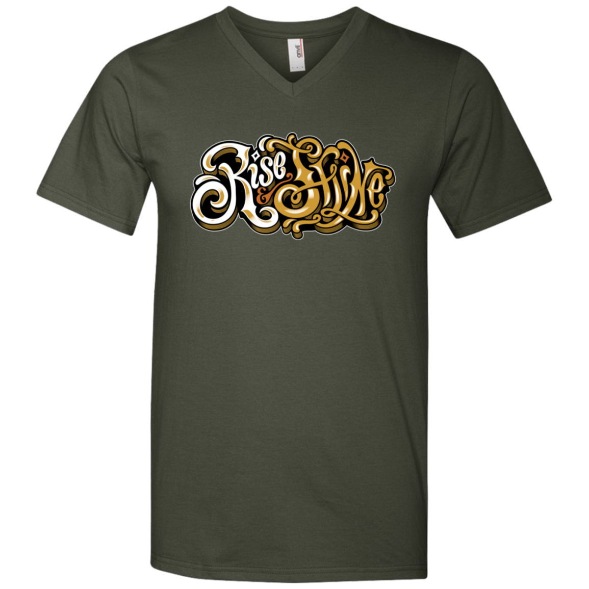 "RISE AND SHINE" Men's Printed V-Neck T-Shirt