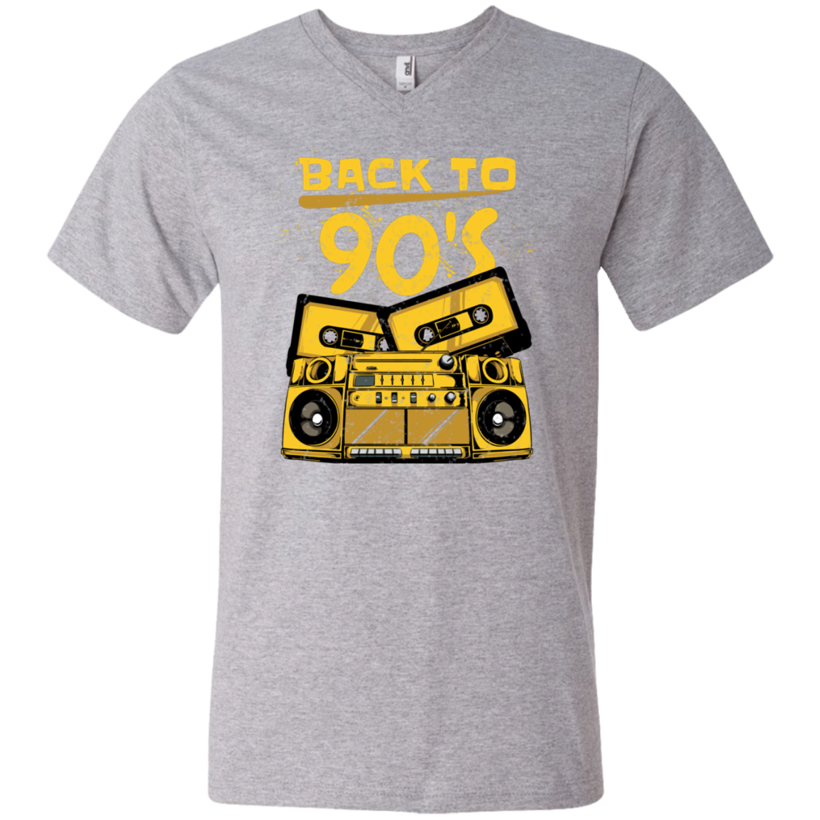 "BACK TO 90'S" Men's Printed V-Neck T-Shirt