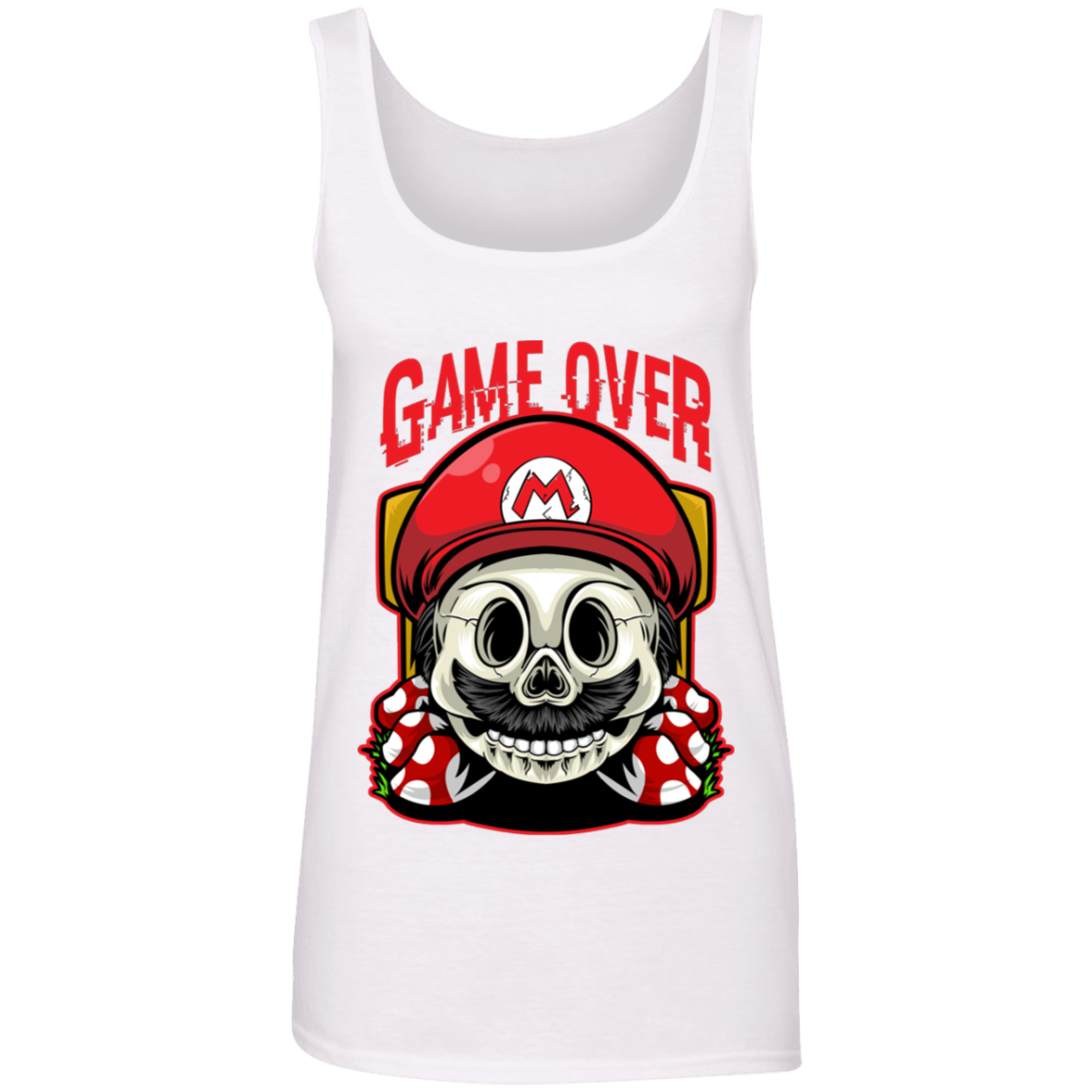 "GAME OVER" Ladies' 100% Ringspun Cotton Tank Top