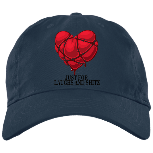 "MY BLOODY HEART" with black print Twill Unstructured Dad Cap