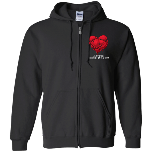 "MY BLOODY HEART" in white print Zip Up Hooded Sweatshirt