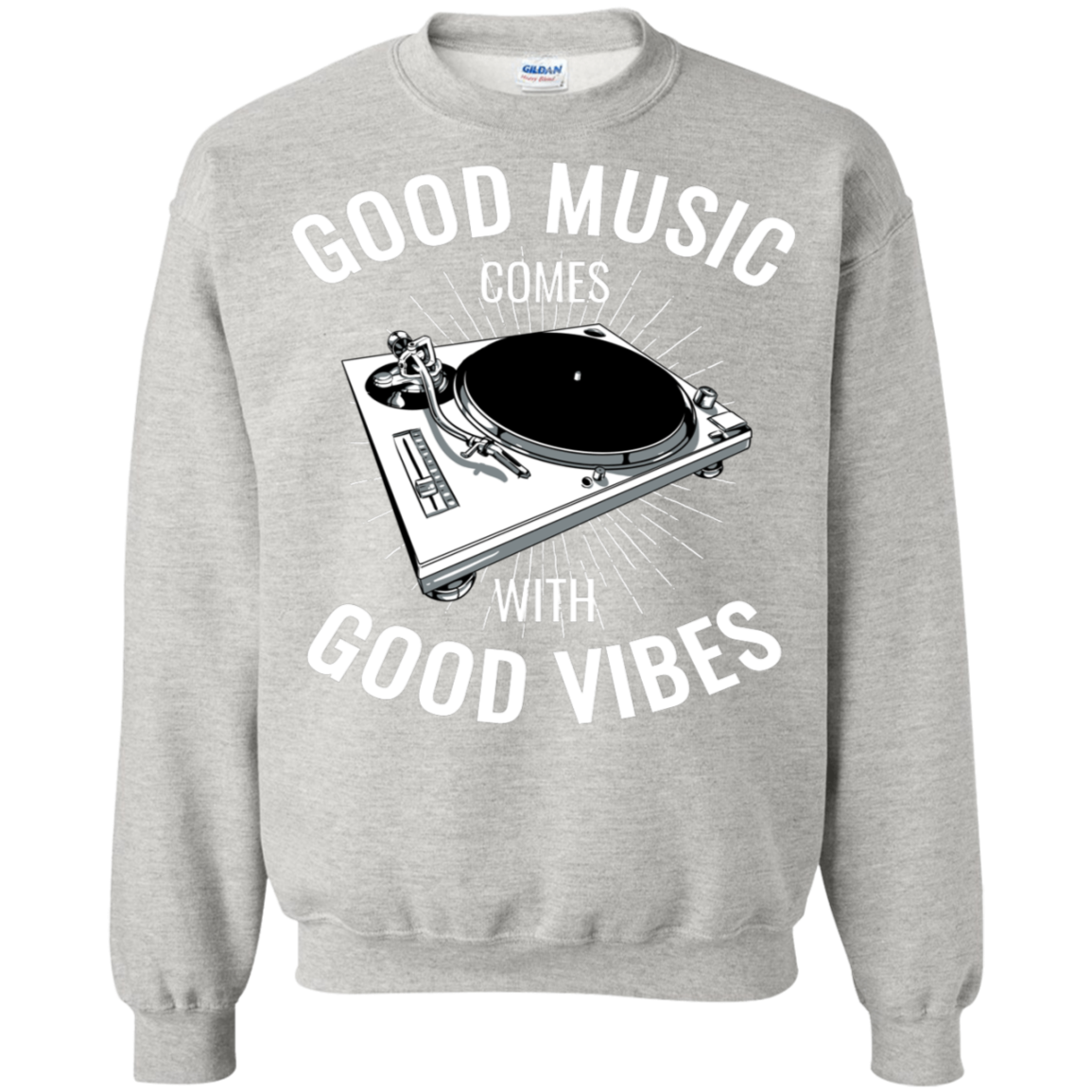 "GOOD VIBES" Crewneck Pullover Sweatshirt  8 oz.