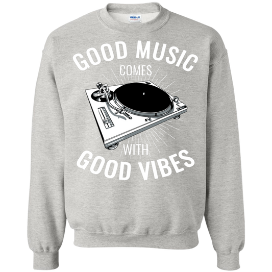 "GOOD VIBES" Crewneck Pullover Sweatshirt  8 oz.