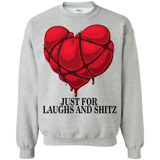 "MY BLOODY HEART" in black print Crewneck Pullover Sweatshirt  8 oz.