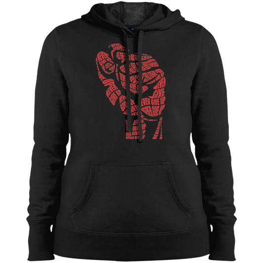 "NEVER GIVE UP" Ladies' Pullover Hooded Sweatshirt