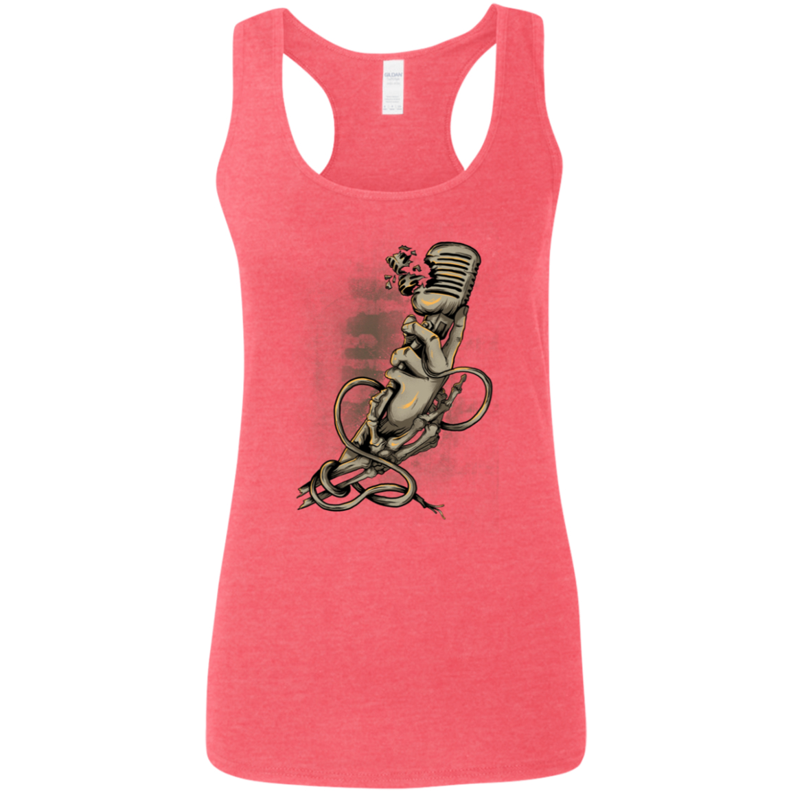 "MICROPHONE FIEND" Ladies' Softstyle Racerback Tank