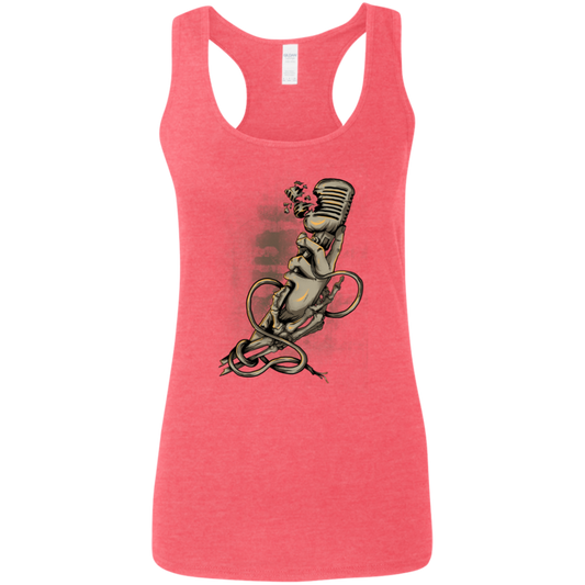 "MICROPHONE FIEND" Ladies' Softstyle Racerback Tank