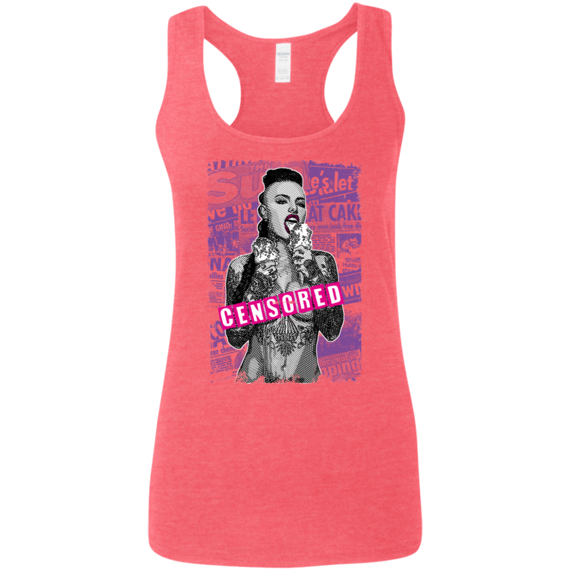 "CENSORED" Ladies' Softstyle Racerback Tank