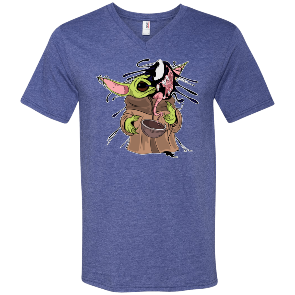 "BABY YODA VENOM" Men's Printed V-Neck T-Shirt