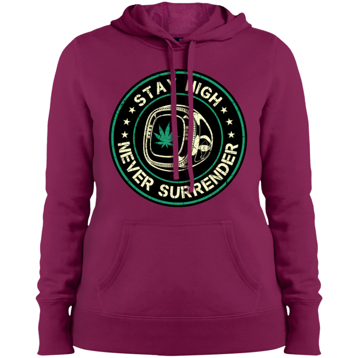 "NEVER SURRENDER" Ladies' Pullover Hooded Sweatshirt