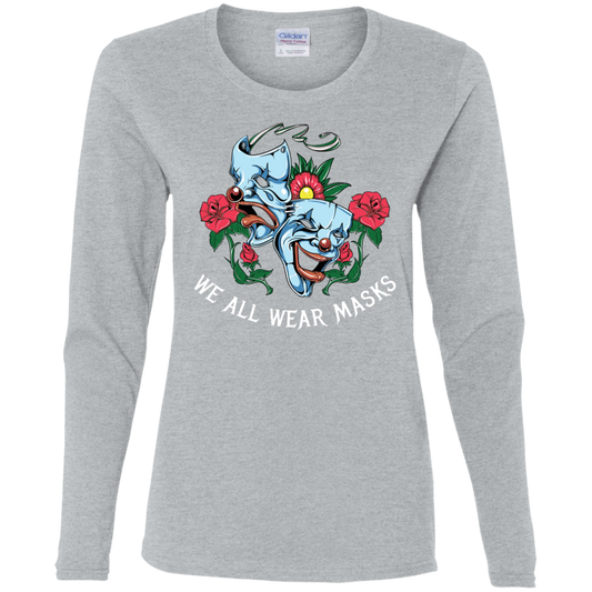 "WE ALL WEAR MASKS" Ladies' Cotton LS T-Shirt