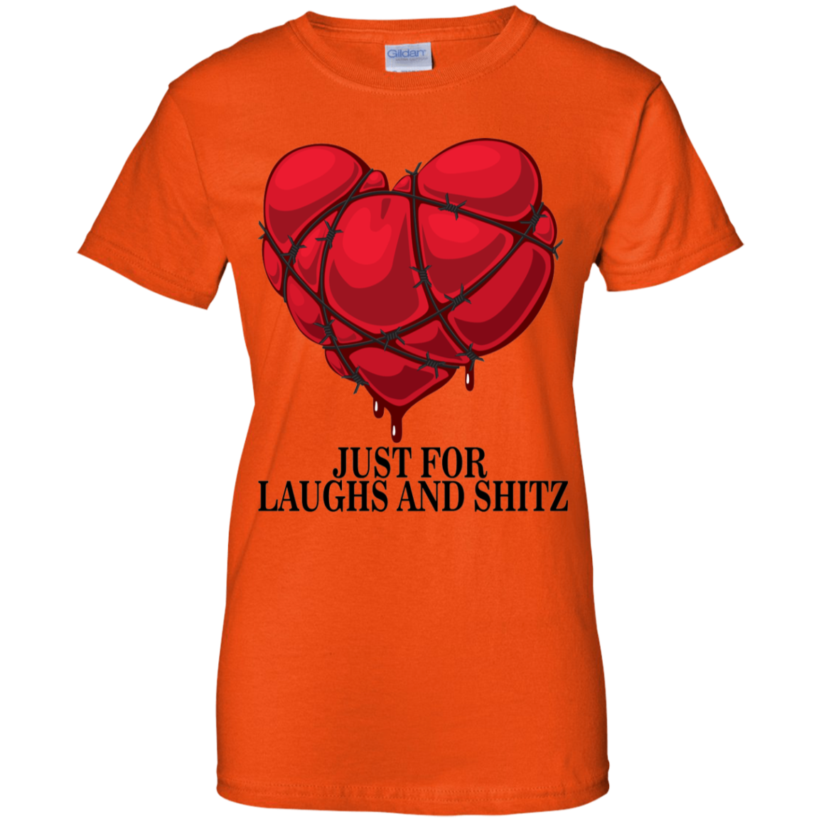 "MY BLOODY HEART Ladies' 100% Cotton T-Shirt in black print