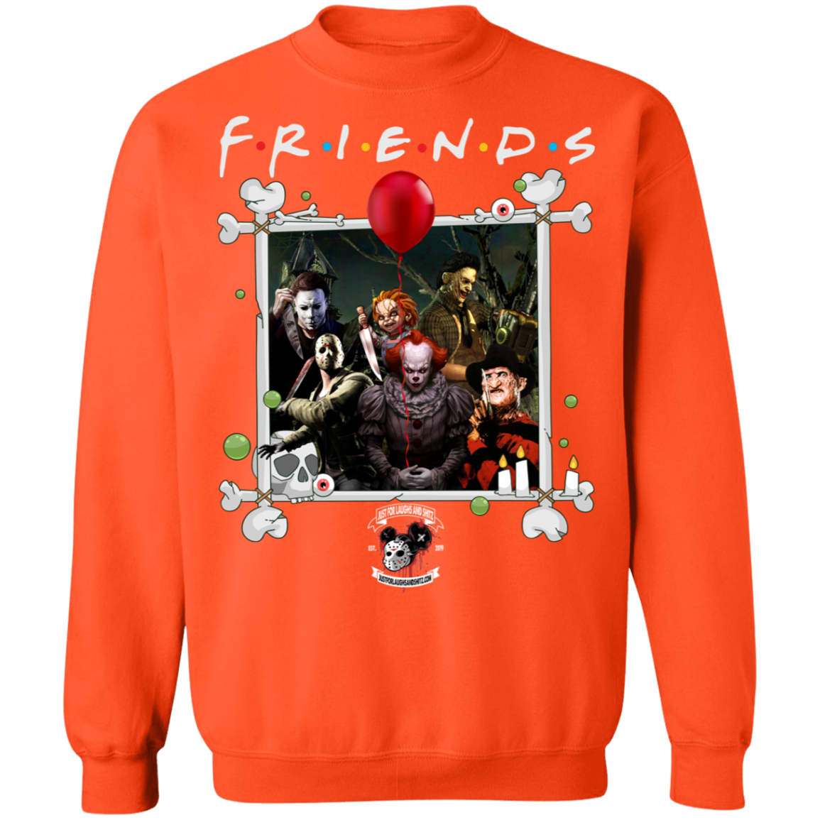 "FRIENDS IN HORROR" Crewneck Pullover Sweatshirt  8 oz.