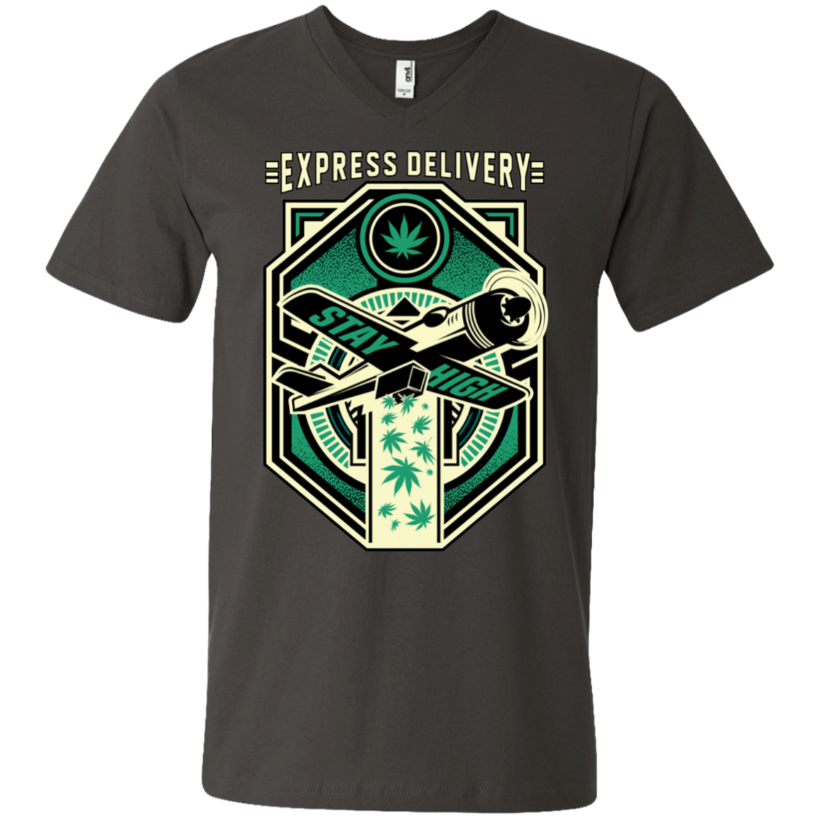 "EXPRESS DELIVERY" Men's Printed V-Neck T-Shirt