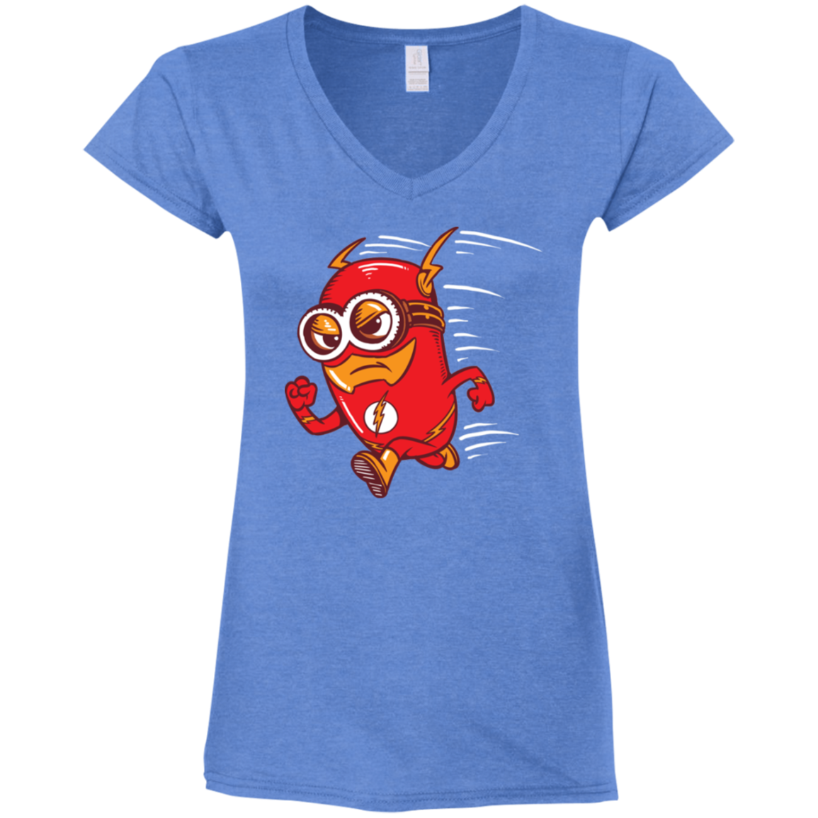 "FLASH MINION" Ladies' Fitted Softstyle 4.5 oz V-Neck T-Shirt