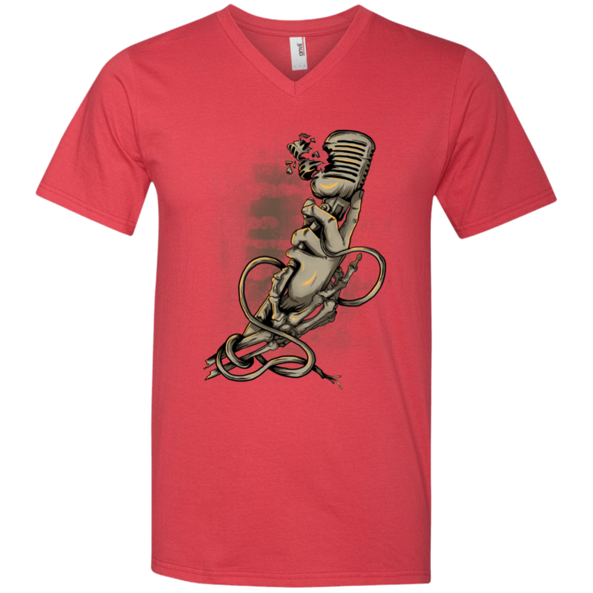 "MICROPHONE FIEND" Men's Printed V-Neck T-Shirt