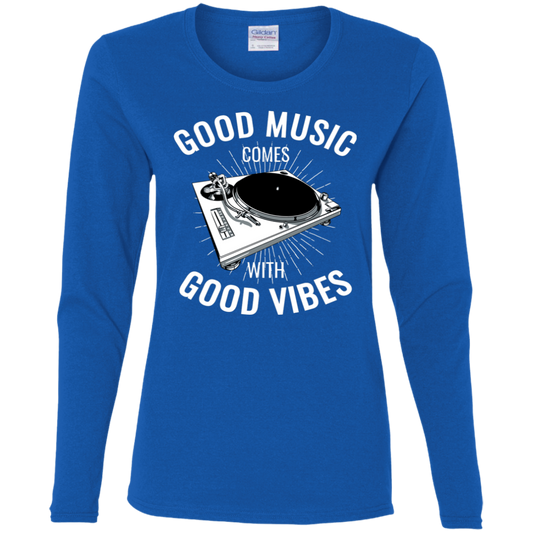 "GOOD VIBES" Ladies' Cotton LS T-Shirt