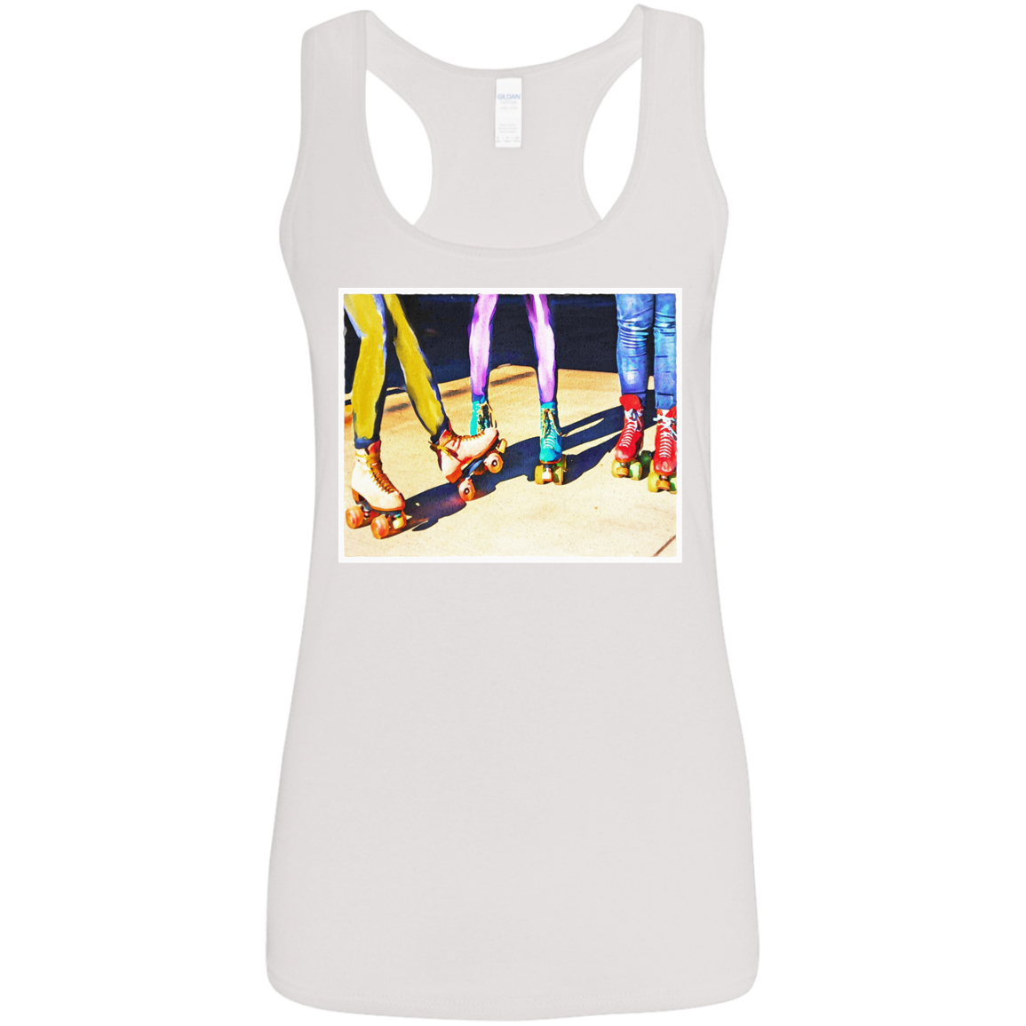 "ROLLER BOOGIE" Ladies' Softstyle Racerback Tank