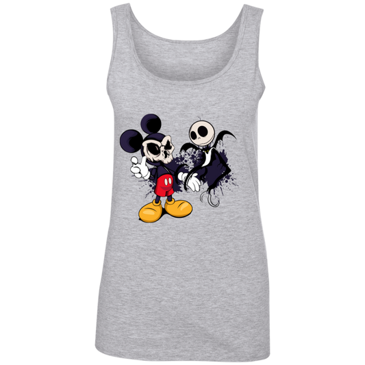 "NIGHTMARE MICKEY" Ladies' 100% Ringspun Cotton Tank Top