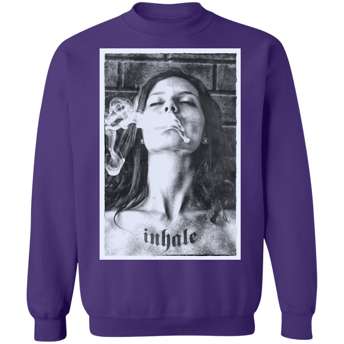 "INHALE" Crewneck Pullover Sweatshirt  8 oz.