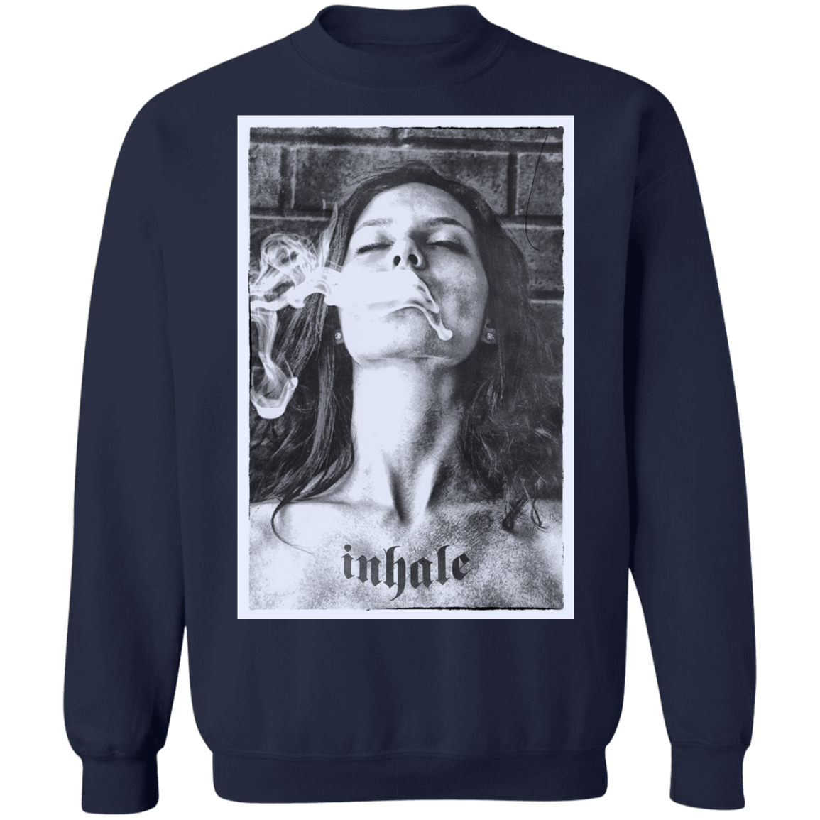 "INHALE" Crewneck Pullover Sweatshirt  8 oz.