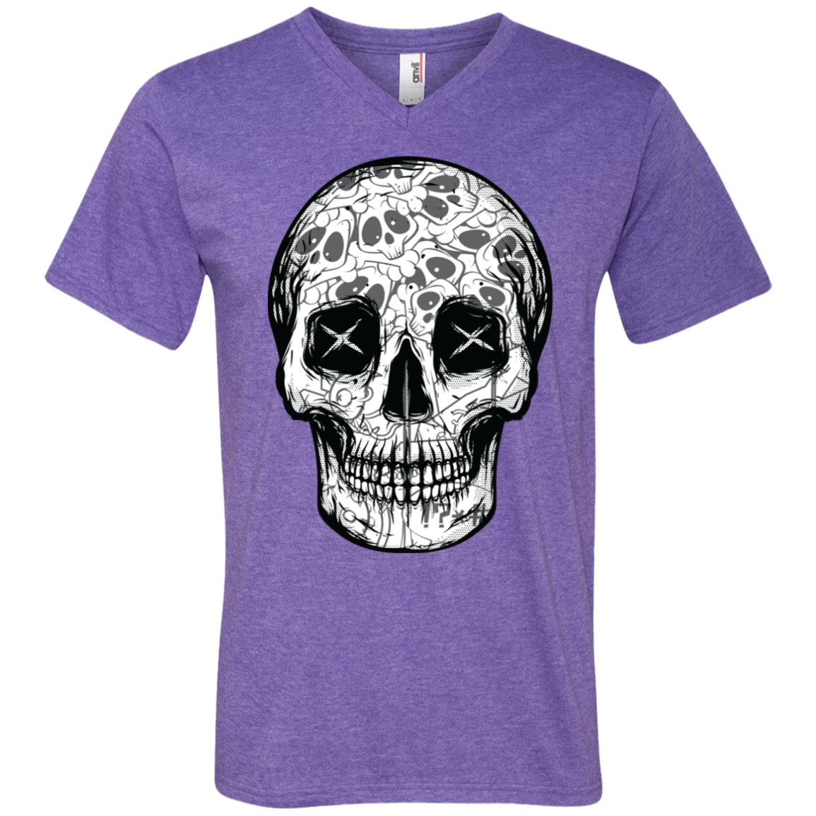 "SKULL HEADS" Men's Printed V-Neck T-Shirt