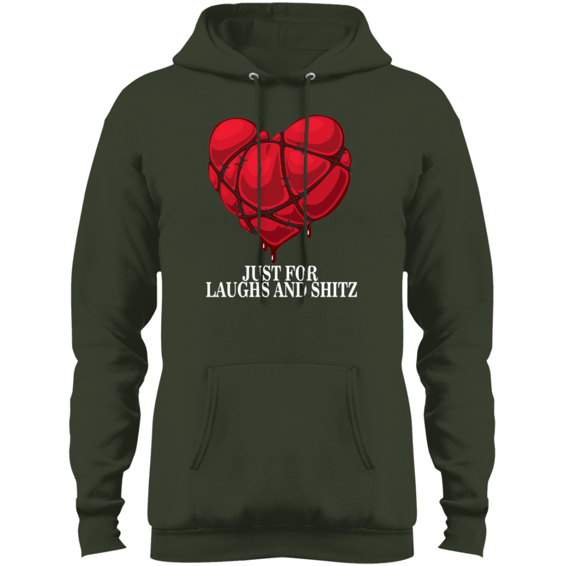 "MY BLOODY HEART" Men's Core Fleece Pullover Hoodie in white print