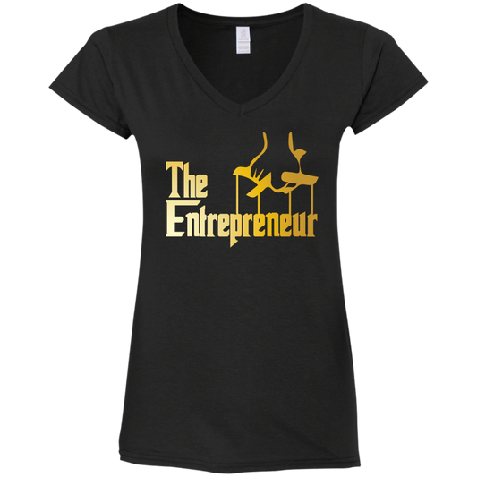 "HANDS OF AN ENTREPRENEUR" Ladies' Fitted Softstyle 4.5 oz V-Neck T-Shirt