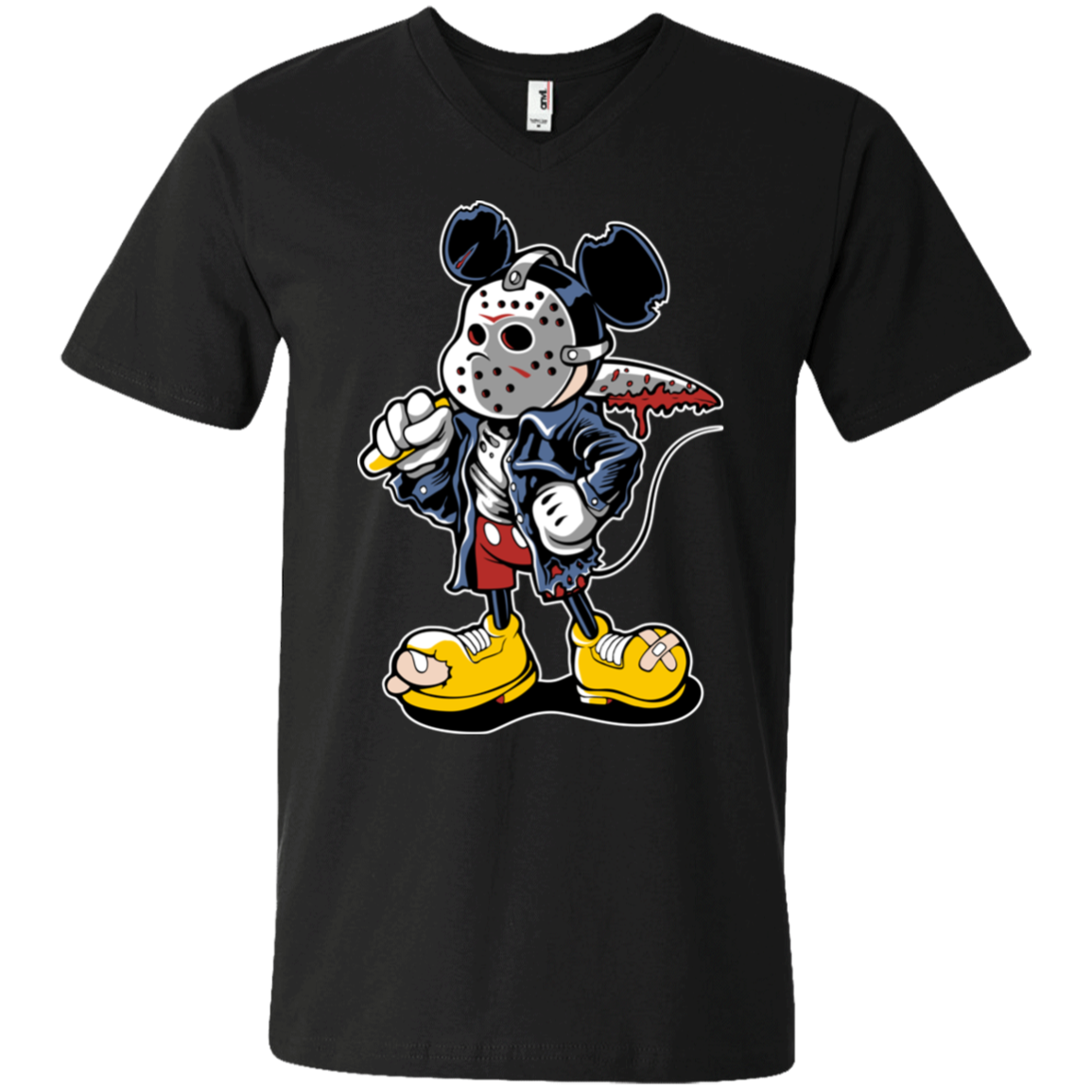 "MANIAC MICKY" Men's Printed V-Neck T-Shirt