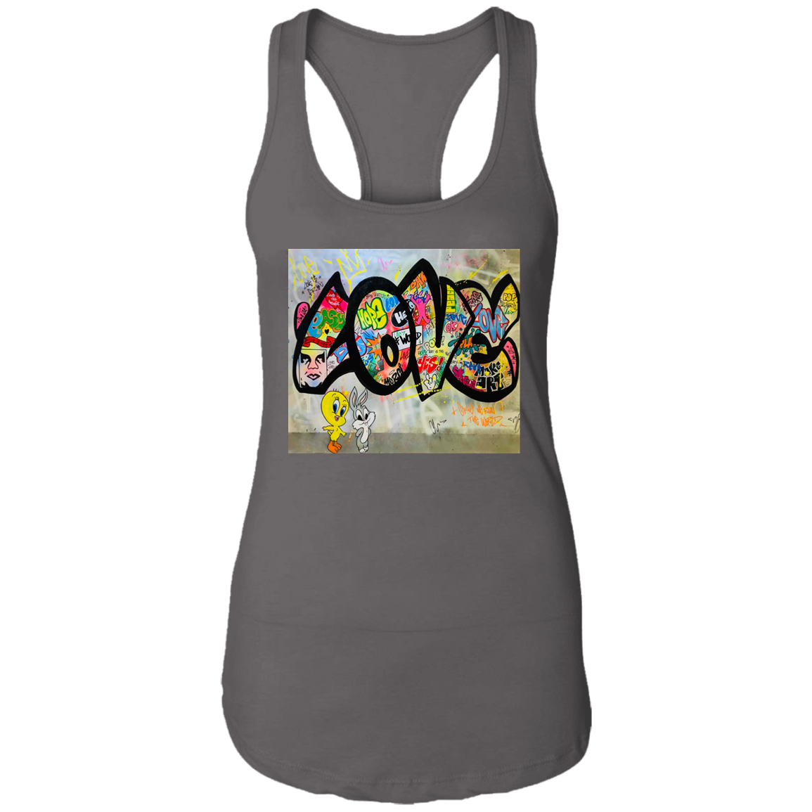 "LOVE" Ladies Ideal Racerback Tank