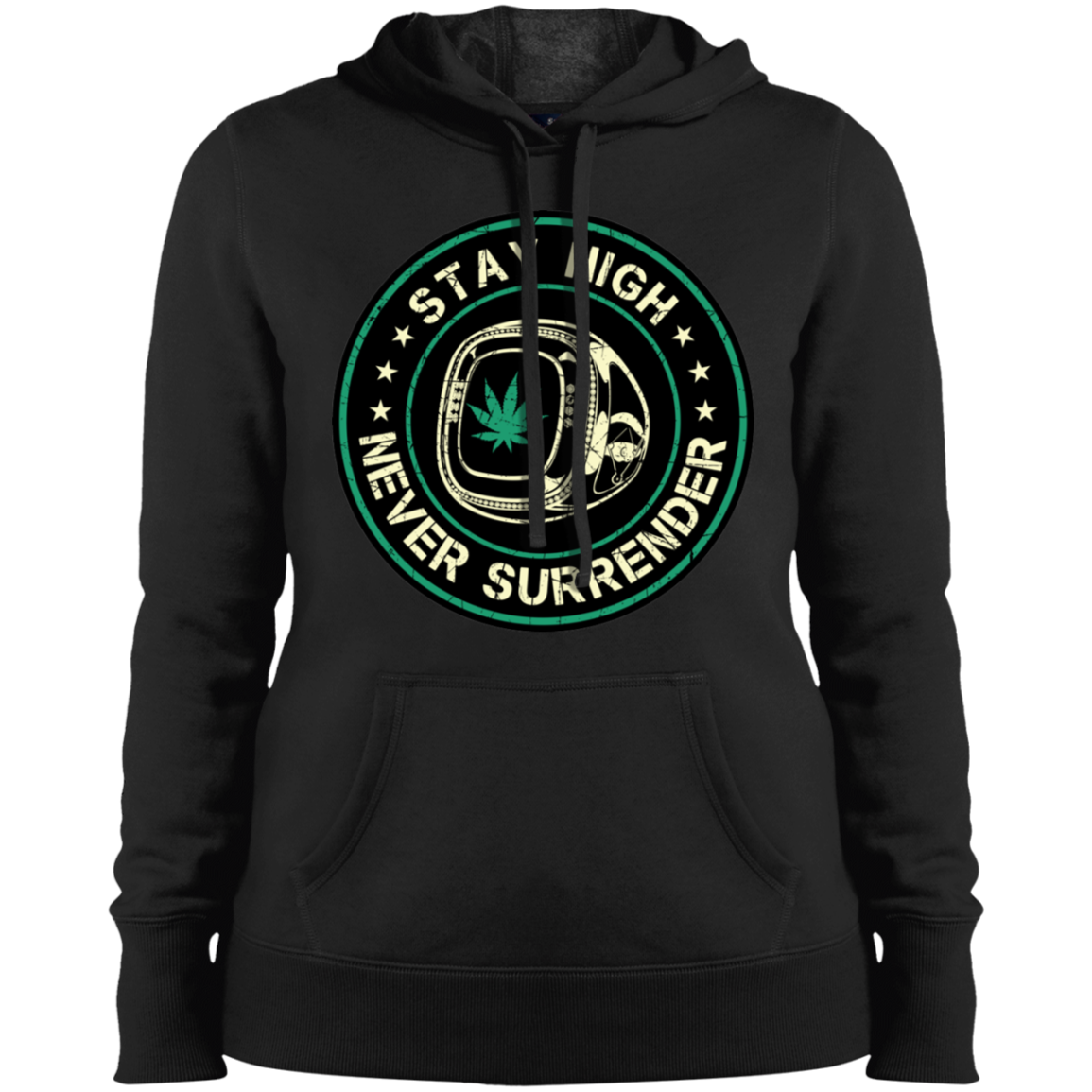 "NEVER SURRENDER" Ladies' Pullover Hooded Sweatshirt